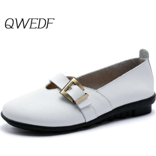 QWEDF 2019 New Fashion Spring Summer Flats Women Shoes Loafers Women Flats Slip on Womens Loafers Female Moccasins Shoes K7-15
