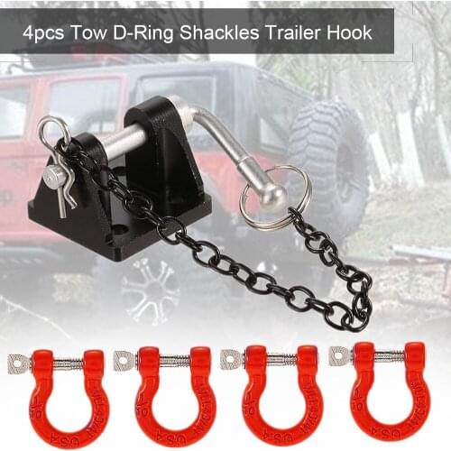 1 Set Tow D-Ring Shackles Trailer Hook Trailer Lock for 1/10 Traxxas HSP Redcat RC4WD Tamiya Axial SCX10 D90 HPI RC Crawler Car