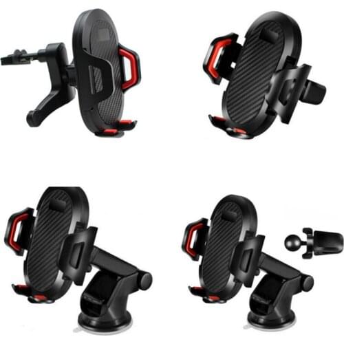 2@#Universal Smartphone Stands Stand Steady Fixed Bracket Support Grip Nonmagne Carbon Brazing 1Pcs Sucker Car Phone Holder