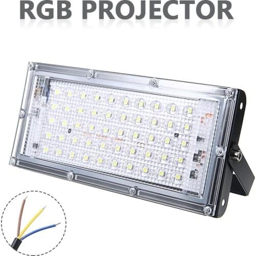 220V 50W LED Floodlight Waterproof RGB Project Lamp AC LED Spotlight Exterior Wall Washer Light Outdoor Lighting