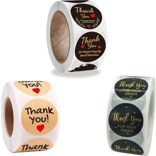 500pcs Thank You Stickers Business Order Paper Sealing Sticker Labels Scrapbooking Birthday Party Favors Envelope Supplies