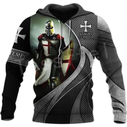 Tessffel Knight Templar Armor Streetwear Harajuku Pullover NewFashion Funny 3DPrint Zip/Hoodies/Sweatshirts/Jacket/Men/Women A10