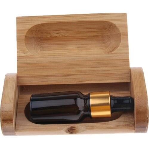Bamboo Essential Oil Storage Box Display Carry Case Holder Organizer for Home Retail Stores