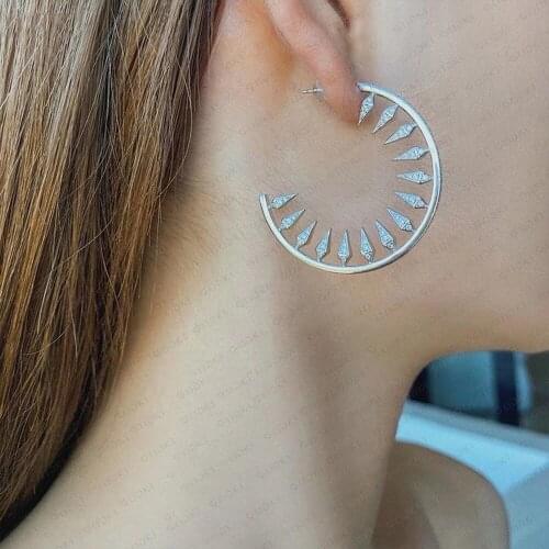 JIMBORA Brand Gorgeous Luxury Trendy Round Earrings for Women Girl Summer beach Party Jewelry Luxury eye-catching 2021 New HOT