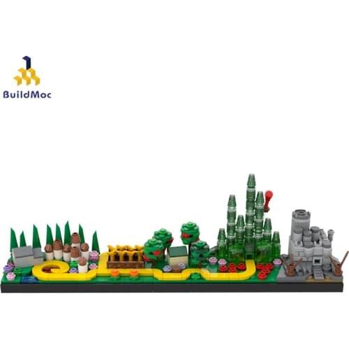 BuildMoc Achitecture Skyline Castle The Wizard of Oz Building Blocks Bricks City Street View House Model Toys For Children Kids