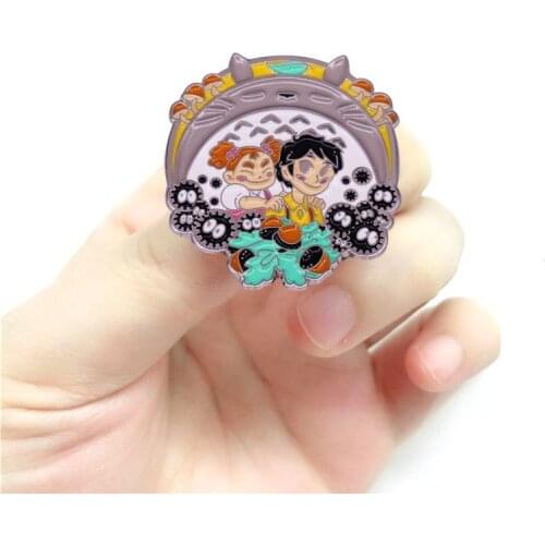 Ponyo on the Cliff Ponyo Enamel Pin Badge Enamel Brooches Women Men Lapel Pin Hat Badge Cartoon Cute Metal Figure