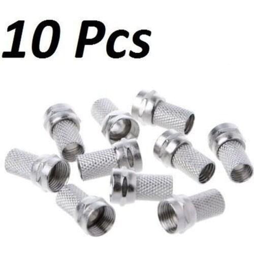 F Connector Screw on Type for Rg6 Satellite TV Antenna Coax Cable 10 pcs
