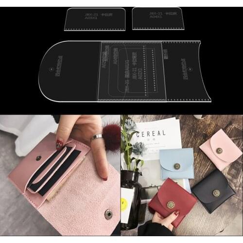 DIY Acrylic Template Tool Leather Wallet Acrylic Pattern Drawing Mold Leather Handmade ID Bank Card Bag Sewing Stencil Supplies