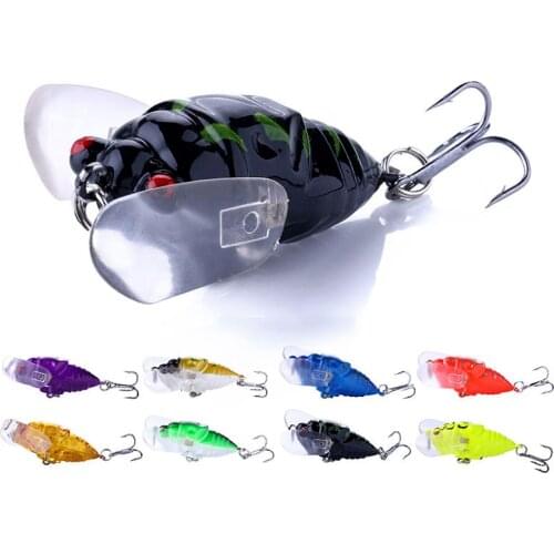 HENGJIA 1pcs 4cm 6g Fake Cicada Bait Artificial Wobbler Crankbait Insect Fly Fishing Lure Tackle