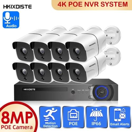 Face Detection Capture POE 5MP Video Surveillance Kit 8CH NVR CCTV System 5 megapixels Weatherproof CCTV Security POE IP Camera