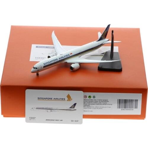 1:400 Alloy Collectible Plane JC Wings EW478X003A Singapore Airlines 1000th B787-10 Diecast Aircarft JET Model 9V-SCP Flaps Down