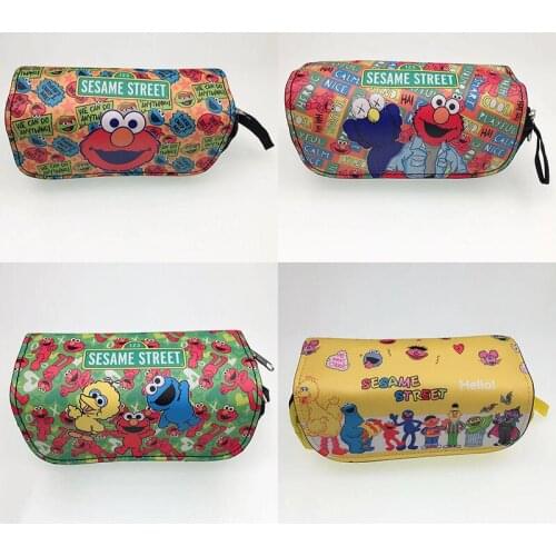 Cartoon Pencil Case sesame street School Bag Stationery Cosmetic Anime Toy Children Xmas Gifts Girls Boys Pens Box