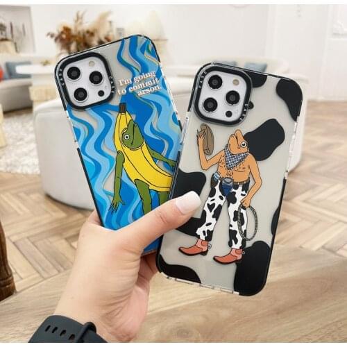 Cute 3D Cartoon Banana Frog Pattern Speckle Silicone Soft Case For iphone 11 12 Pro Max SE 2020 7 8 Plus 11Pro XS Max X XR Cover
