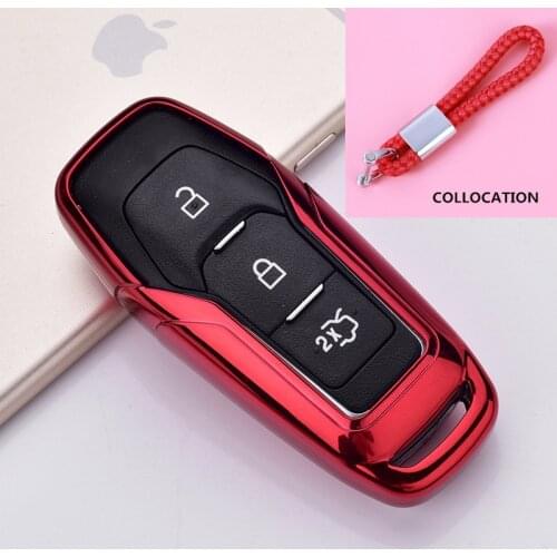 Soft TPU Car Key Case Cover Shell For Ford Fusion Mondeo Mustang F-150 Explorer Edge 2015 2016 2017 2018 Car Styling Accessories