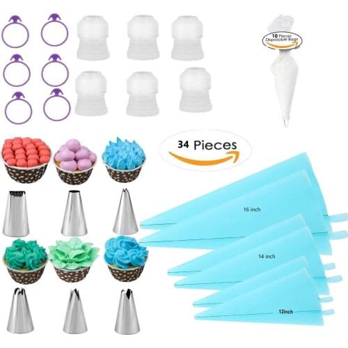 6 Stainless Steel Decorating Mouth Set Flower Cream Pastry Tips Nozzles Bag Cupcake Cake Decorating Tools