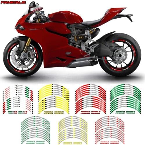 Motorcycle front and rear wheels Edge Outer Rim Sticker Reflective Stripe Wheel Decals For DUCATI PANIGALE