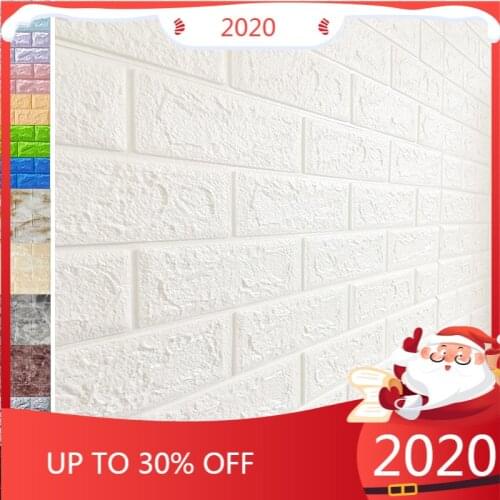 3D Wall Stickers Brick Bedroom Decor Waterproof Self-adhesive Wallpaper PE For Living Room Kitchen TV Backdrop Decor 77*70CM