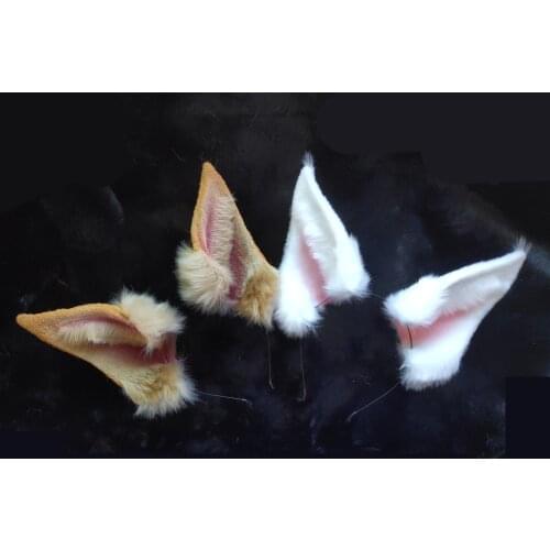 New Dobermann Dog Shiba Ears Hairhoop Brown White Headband Headwear For Cosplay Halloween Costume Accessories