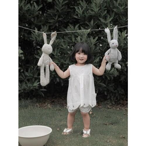 Girls Clothes 2021 Summer New Childrens Embroidered Top Fresh Shorts Two Piece Set