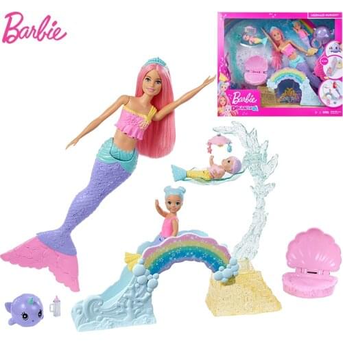Original Barbie Dreamtopia Mermaid Nursery Chelsea Fairytale Doll Playset Toys for Reborn Girls Princess Accessories Juguetes