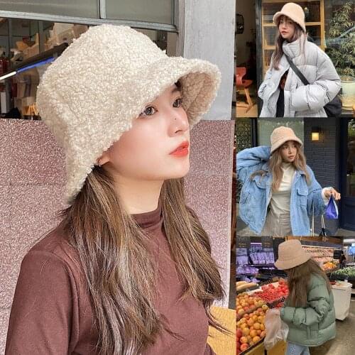 Autumn Winter Warm Thicken All-match Women Solid Color Bucket Hat Fisherman Cap панама женская hats for women
