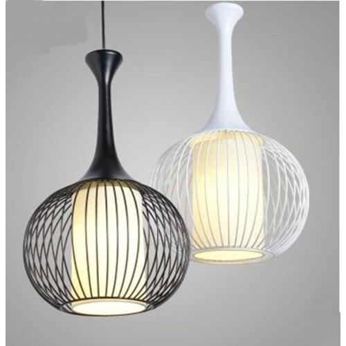 Nordic simple Pendant Lights industrial wind restaurant bar cafe bedroom creative single head iron retro bird cage LU808159