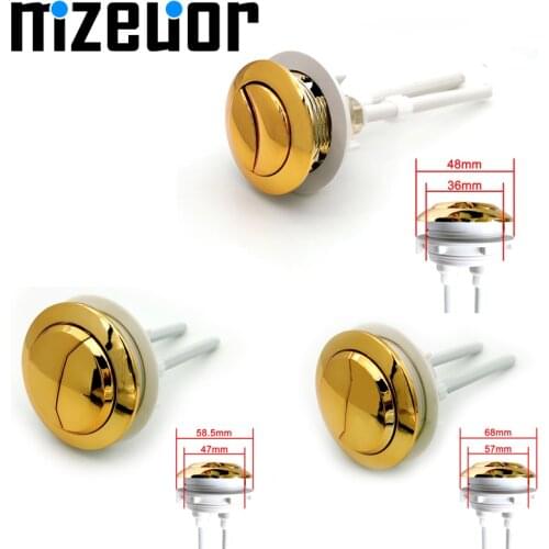 Dual Flush Toilet Tank Gold colour 38mm/48mm/58mm Button Round shape Toilet Push Buttons Bathroom Accessories
