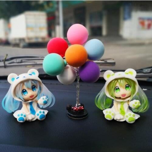 Q Version Anime Sakura Bear Car Decoration Movable Doll Pink Sakura Cartoon Toy Girl Pvc Collection Model Doll Holiday Gift