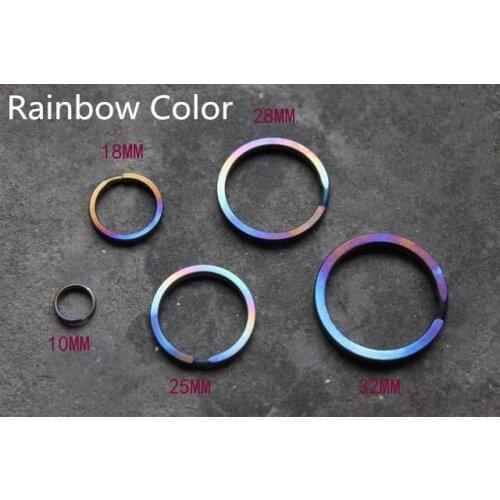 Rainbow Color Titanium Alloy EDC Ultra Light Key Hanging Key Ring Diy Accessories Key Chain Clip Keychain Multi Tools