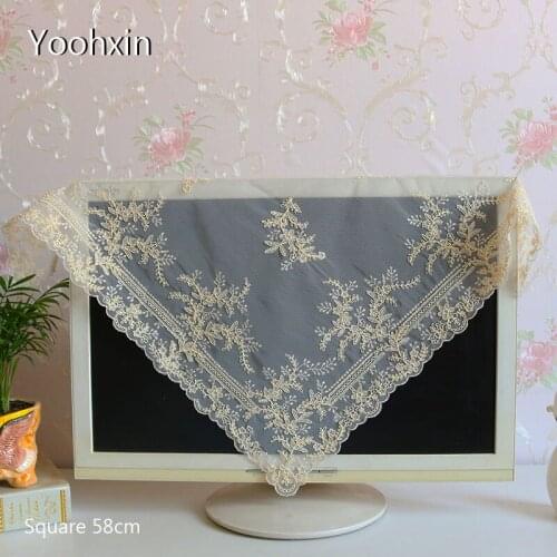 Luxury Lace beige square Embroidered table cover cloth towel tea kitchen tablecloth Christmas wedding birthday party home decor