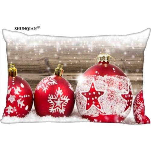 Shuanqian Custom christmas holiday Pillowcase 45x35cm(One Side) Rectangle Zipper Print Throw Pillowcase Cover Home Decorative