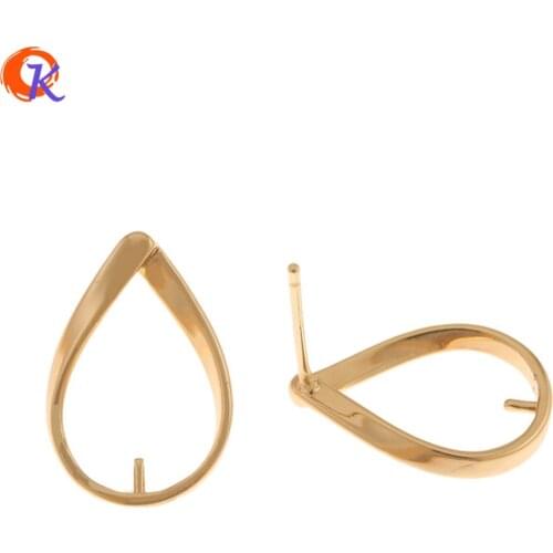 Cordial Design 30Pcs 7*17MM Jewelry Accessories/Earrings Stud/Hand Made/Genuine Gold Plating/Drop Shape/DIY/Earring Findings