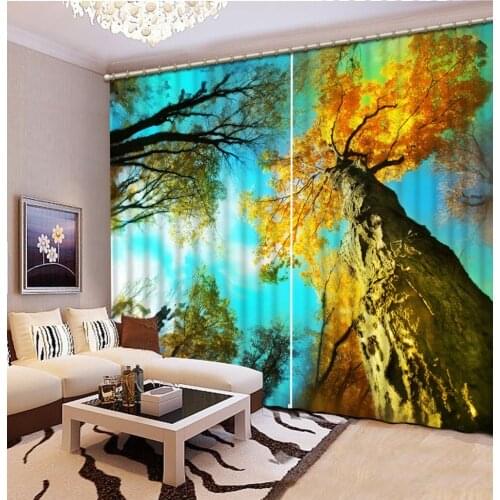 Auturn curtains forest curtain Drapes Living room Bedroom Decor 2 Panels HooksWindow Curtains