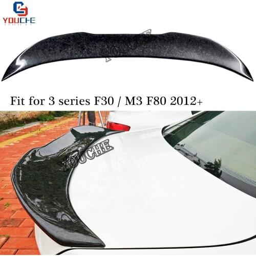 PSM style spoiler Forged Carbon Fiber Spoiler wing for BMW 3 Series F30 F80 M3 Forging Carbon Rear Trunk Spoiler Boot Tail Lip