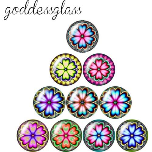 New Beauty Flowers pattern Daisy sakula 10pcs mix 12mm/18mm/20mm/25mm Round photo demo glass cabochon flat back Making findings