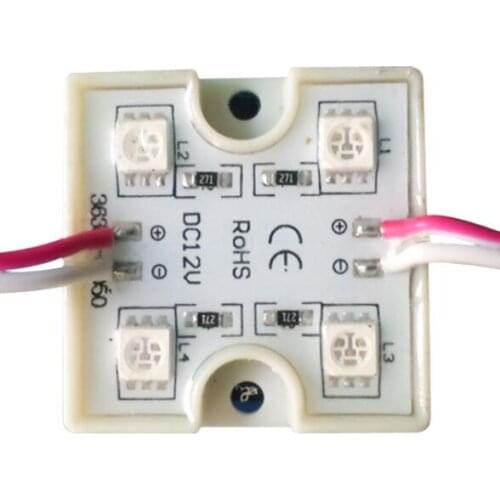 Super Bight LED Module 5050 4 SMD LED 12V DC Advertising Decoration lights Waterproof IP65 RGB/warm white/ White/Red/Yellow