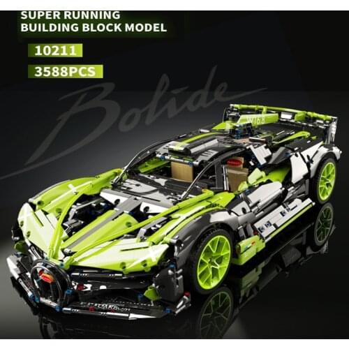 Technical Mechanical Series French Famous Racing Car Green Supercar Model Bricks Building Blocks Kid Toy Boyfriend Birthday Gift