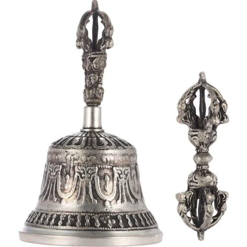 Handcrafted Tibetan Buddhist Temple Meditation Singing Bell with Dorje Vajra Buddhism Practice Instrument
