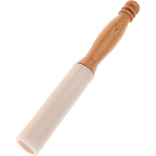 Tooyful Rubber Mallet Stick Beater Wood Handle Musical Pyramid Mallet Tool Crystal Singing Bowl Accessory 24.2cm/9.52inch