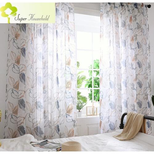 High-precision Printed Flower Sheer Curtains for Living Room Balcony Screens Tulle Window Treatments Pastoral Curtain Bedroom
