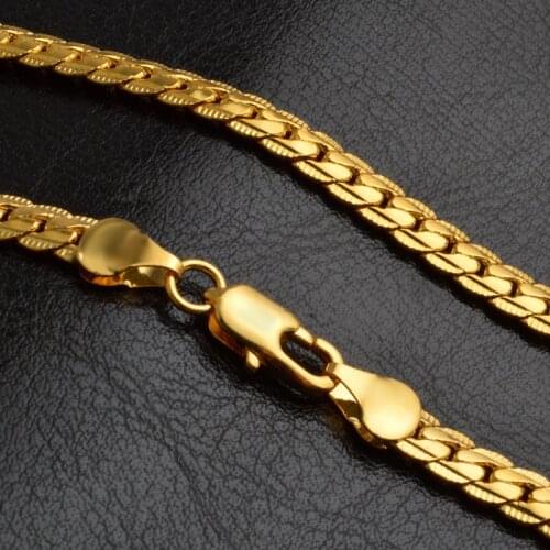 2021 Fashion Women 5MM Gold plated chain necklace Snake Chain necklace Choker Necklace Jewelry Gift