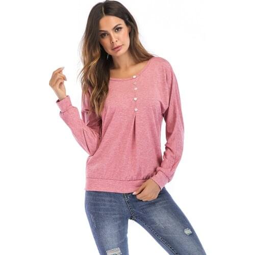 Paney Quin 2018 New Round Collar Button Decoration Long Sleeve Women Sweatshirts Two Colors Hot Sale Casual Street Women Coats