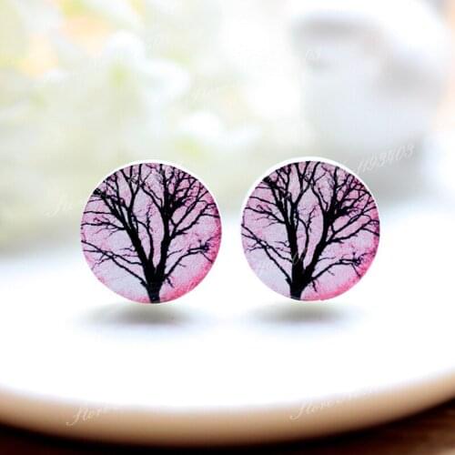 16mm Tree Round High Quality Photo Wood Laser Cut Cabochon to make Rings, Earrings,Bobby pin,Necklaces, Bracelets-(WEH-54)