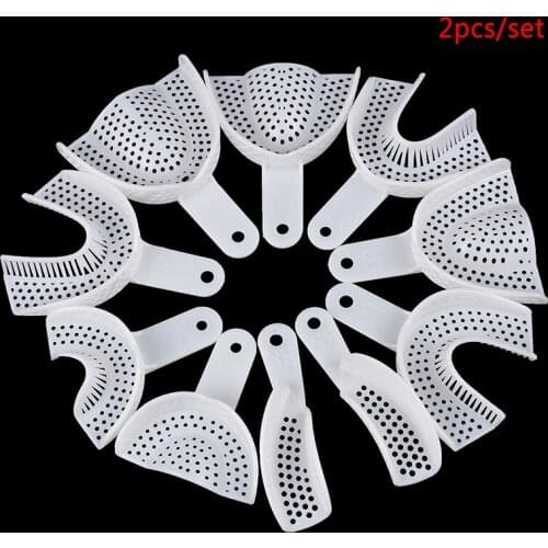 2*Professional Dental Impressions Trays Plastic-Steel Teeth Holders Denture Model Materials Oral Hygiene Clinic Dentist Product