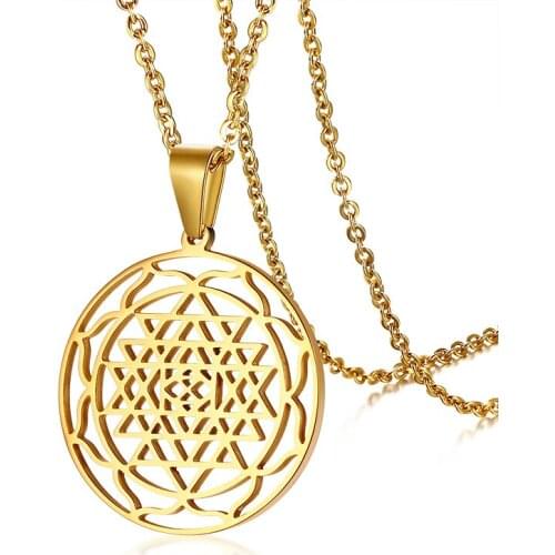 2021 Trendy Stainless Steel Sri Lanka Yantra Pendant Europe And America Style And Simple Necklace Suitable For Women And Men