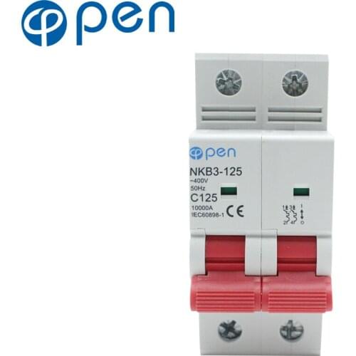 2P 125A 10kA breaking capacity MCB min circuit breaker over load /short circuit protection 35mm Din Rail