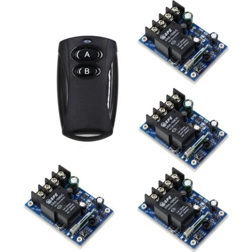 DC12V 24V 36V 48V 1CH RF Wireless Remote Switch Wireless Light Lamp Switch 30A Relay 4 Receiver & 2 Buttons Remote Controller