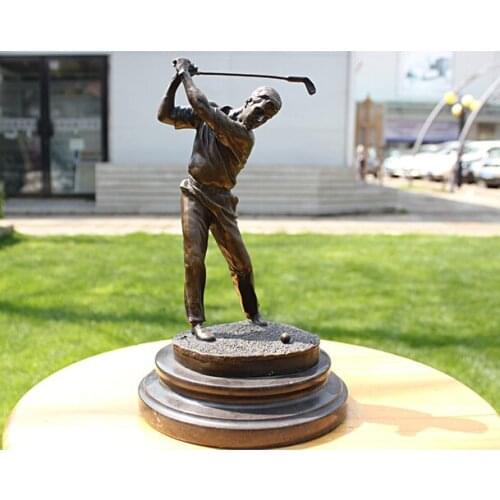 GOOD 2021 home LIVING ROOM office TOP Decor ART-- Golf Sport Golfer bronze statue sculpture Decoration brass Ornament art