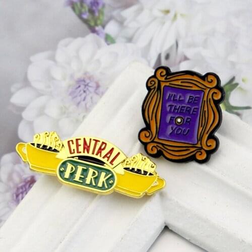 American TV show Friends Badge Brooch Central Perk Coffee Time Brooches For Women Men Alloy Brooch Pin