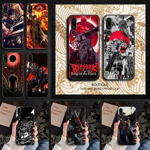 Berserk guts Phone case For Huawei P Mate P10 P20 P30 P40 10 20 Smart Z Pro Lite 2019 black fashion funda 3D prime soft back
